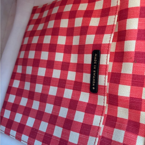 kate spade pink and white gingham bow tote - Picture 5 of 6